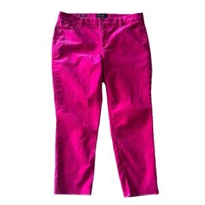 Talbots Flawless Five Pocket Slim Ankle Corduroy Frayed Hem Pants Size 10P Pink